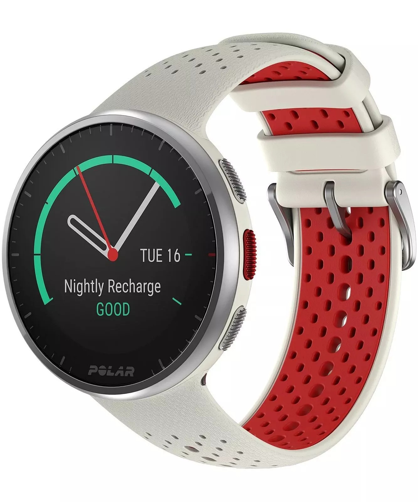 Reloj Smartwatch Polar PACER PRO blanco y rojo S-L